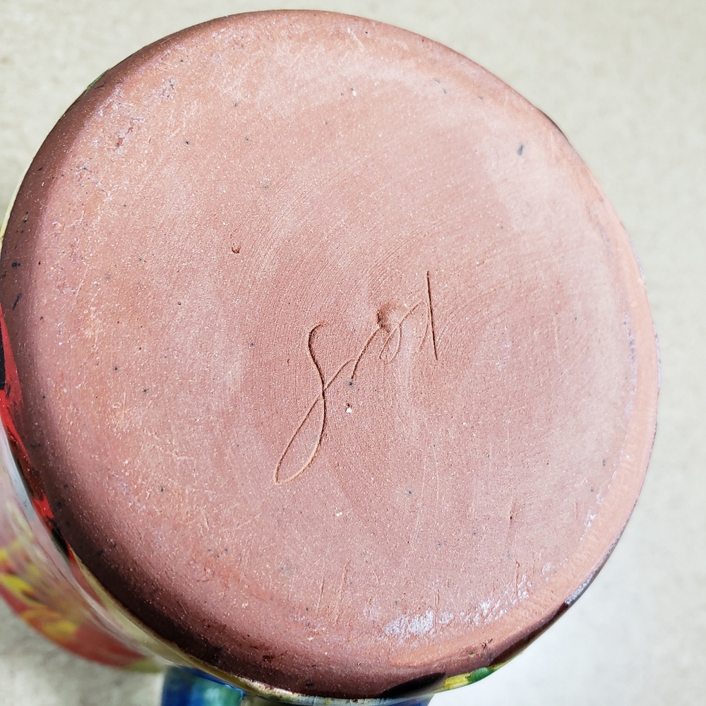 Hand-Painted Red Tulip Terra Cotta Mug - Picture 10 of 10